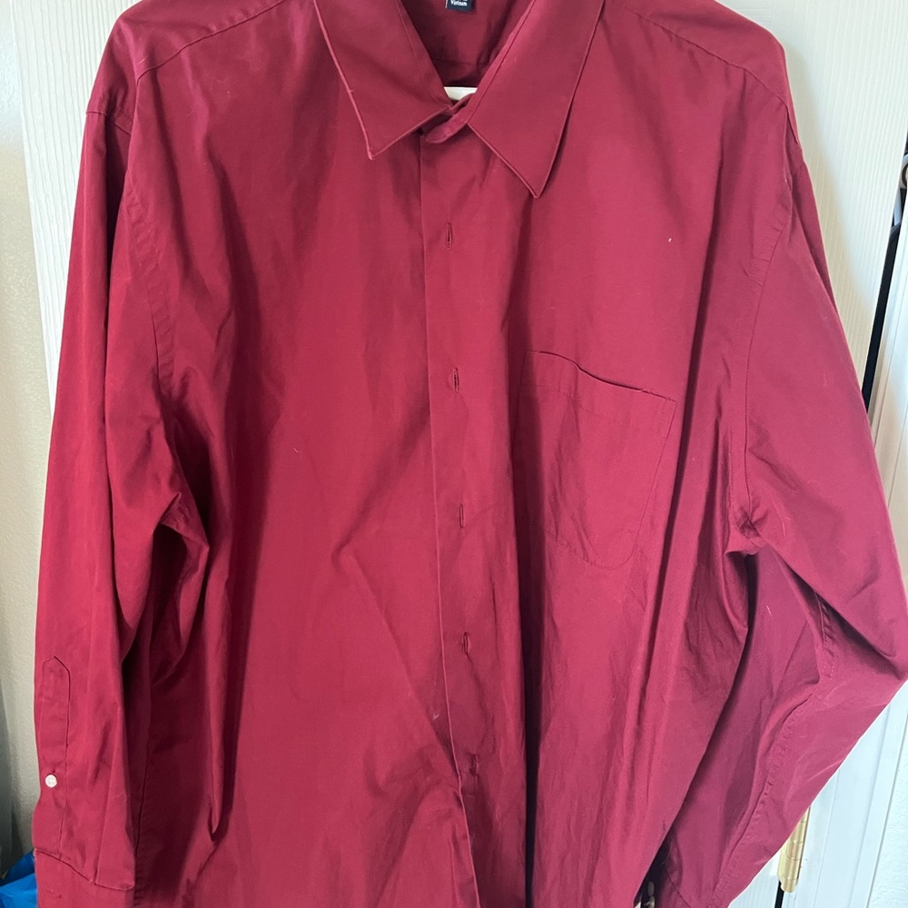 34/35 xxl red long sleeve neck sz 18.5-19